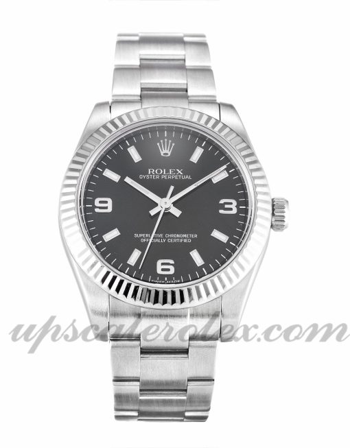 Ladies Rolex Lady Oyster Perpetual 177234 31 MM Case Automatic Movement Black Quarter Dial