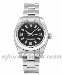 Ladies Rolex Lady Oyster Perpetual 176200 26 MM Case Automatic Movement Black Quarter Dial